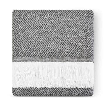 Sunbrella® Herringbone Indoor Outdoor Throw - Pewter