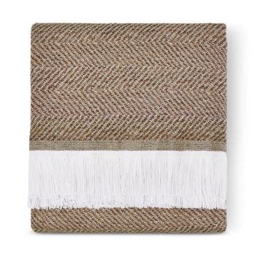 Sunbrella Herringbone Indoor Outdoor Throw - Spice - Folded