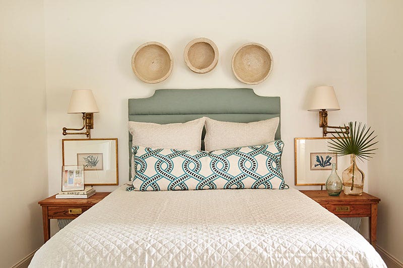 Bed with Sunbrella headboard