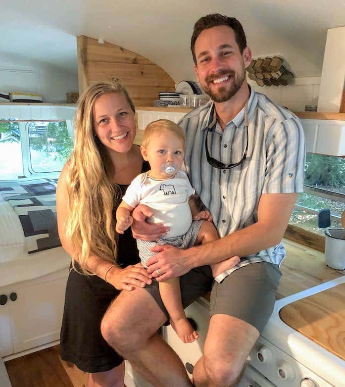 The Tucker family, made up of husband and wife team, Mande and Ben, and their son, Sawyer, enjoy traveling the North American continent in their renovated school bus turned home.