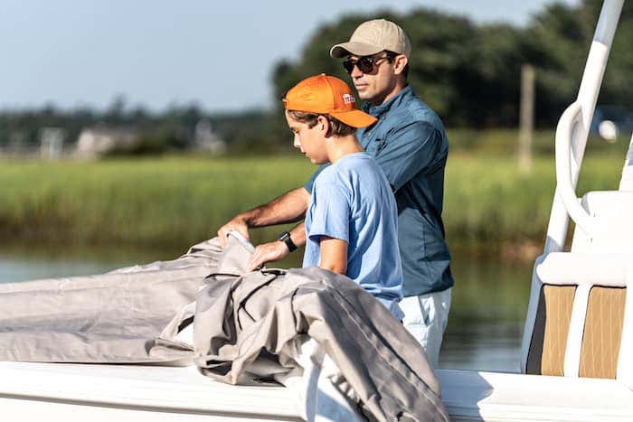 A Sunbrella boat cover offers the durability to protect your boat’s hardware and upholstery while your boat is docked or stored