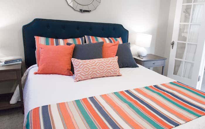 Guava Seaside offers a bright and bold color palette that lends itself to a tropical seaside design.