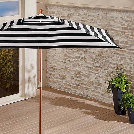 Rectangular Sunbrella Patio Umbrellas come in eight colors and patterns