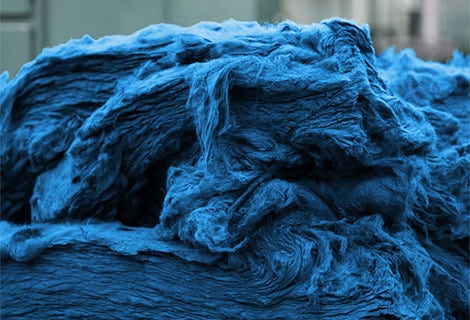 blue raw fabric