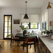 Dining area with solar shades