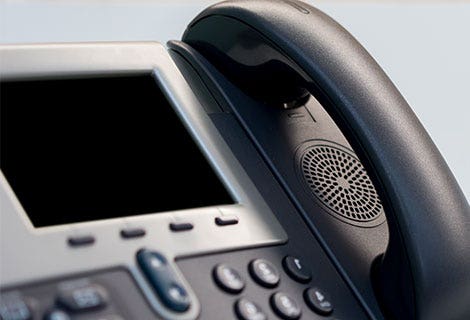 closeup of conference telephone