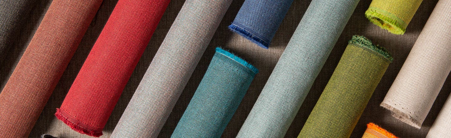 Rolls of multicolor woven fabrics