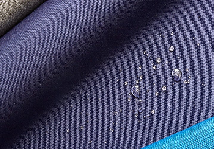 Closeup of blue SeaMark dimension fabrics